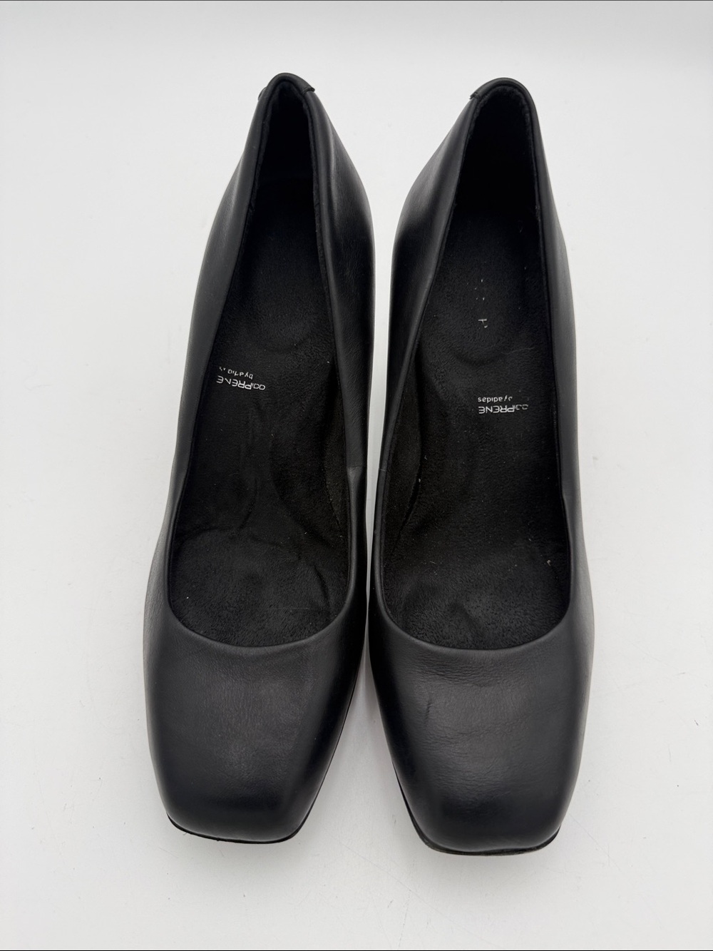 Rockport Black Square-Toe High Heel Pumps women 8M office casual retro leather - Picture 4 of 11